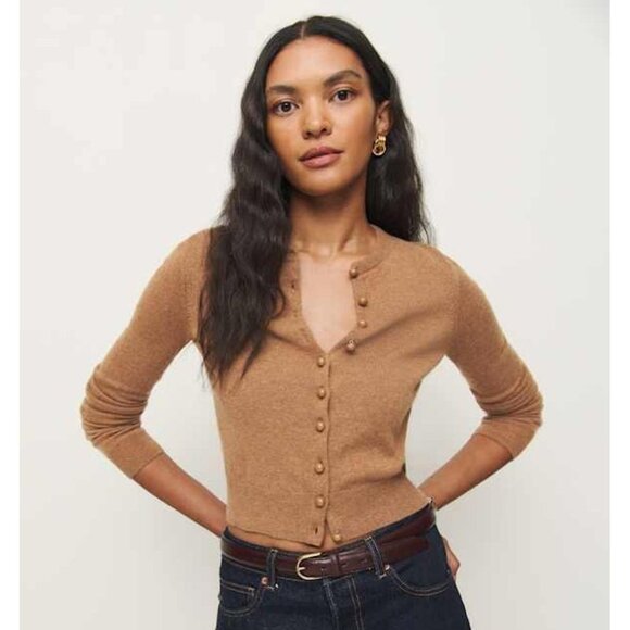 Reformation Caspia Cashmere Cropped Cardigan, Like NEW! - Picture 1 of 2